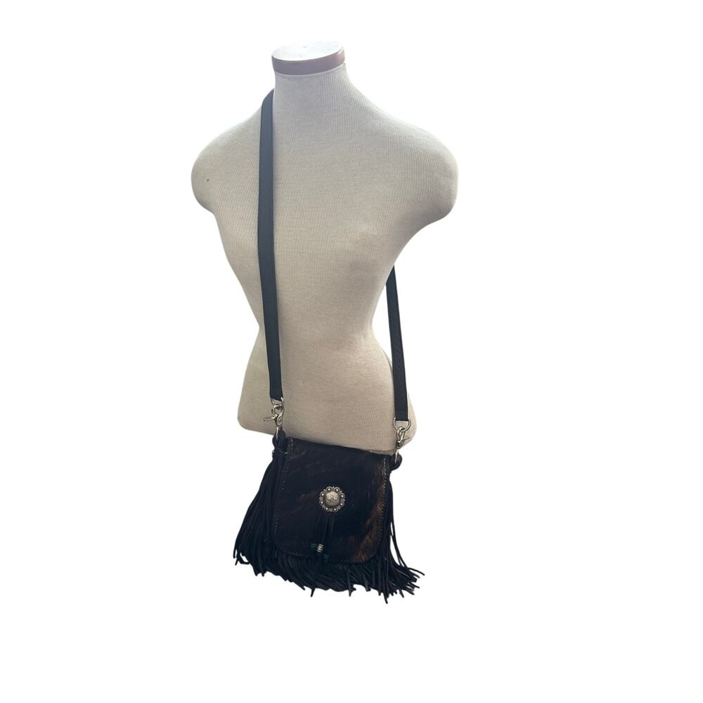 Tribe Western Boho Hide Leather fringe leather crossbody bag